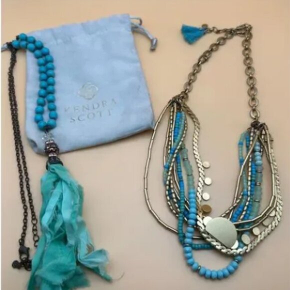 Green Gemstone Stretch Bracelet + Two Necklace Set - Picture 5 of 5